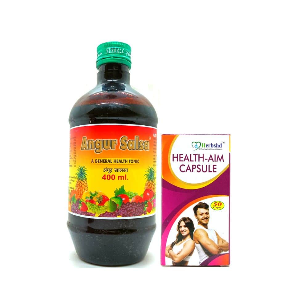 Shop now Ayurvedic Angur Salsa Tonic & Health Aim Capsule Combo Weight gain Angur Salsa Tonic &Health Aim Capsule