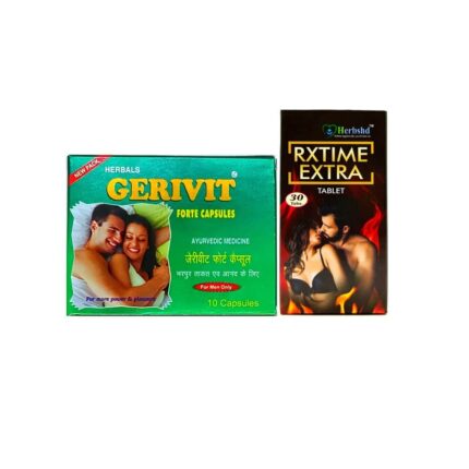 Ayurvedic Gerivit Forte Capsule & Rx Time Extra Tablet Combo Low Libido