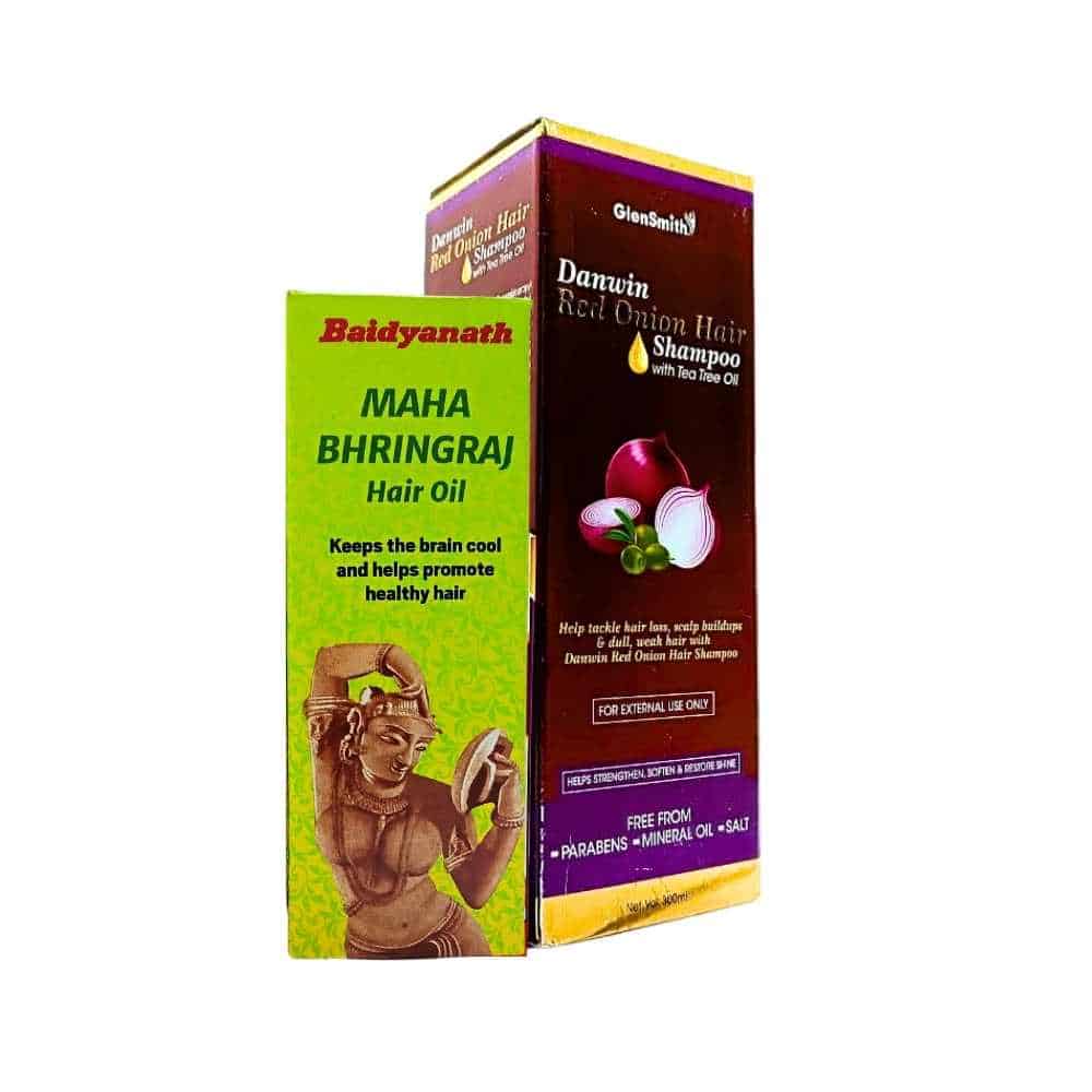 Buy Now Maha Bhringraj Hair Oil and Red Onion Hair Shampoo for hair fall Maha Bhringraj Hair Oil and Red Onion Hair Shampoo