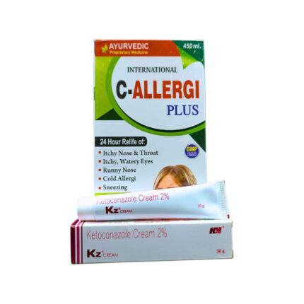 Ayurvedic C-Allergi Plus Syrup 450ml And Kz Cream