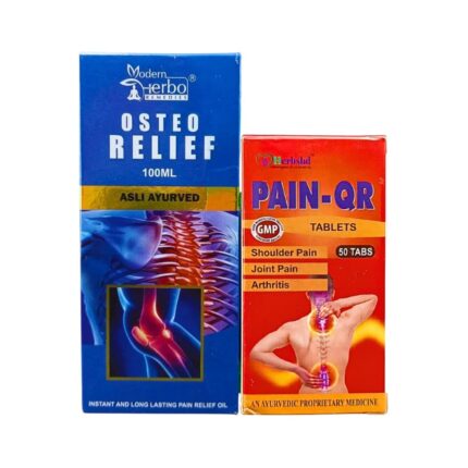 Buy now Osteo Relief Oil & Pain-Qr Tablet artharitis, spoondylitis, osteoarthritis, inflammation, joint stiffness, muscle pain, sports injury, chronic pain