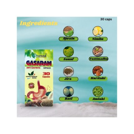 Gasaram anti-gastritis capsule for stomach irritation, nausea, stomach ache, constipation, heartburn, flatulence, indigestion, stomach ulcer
