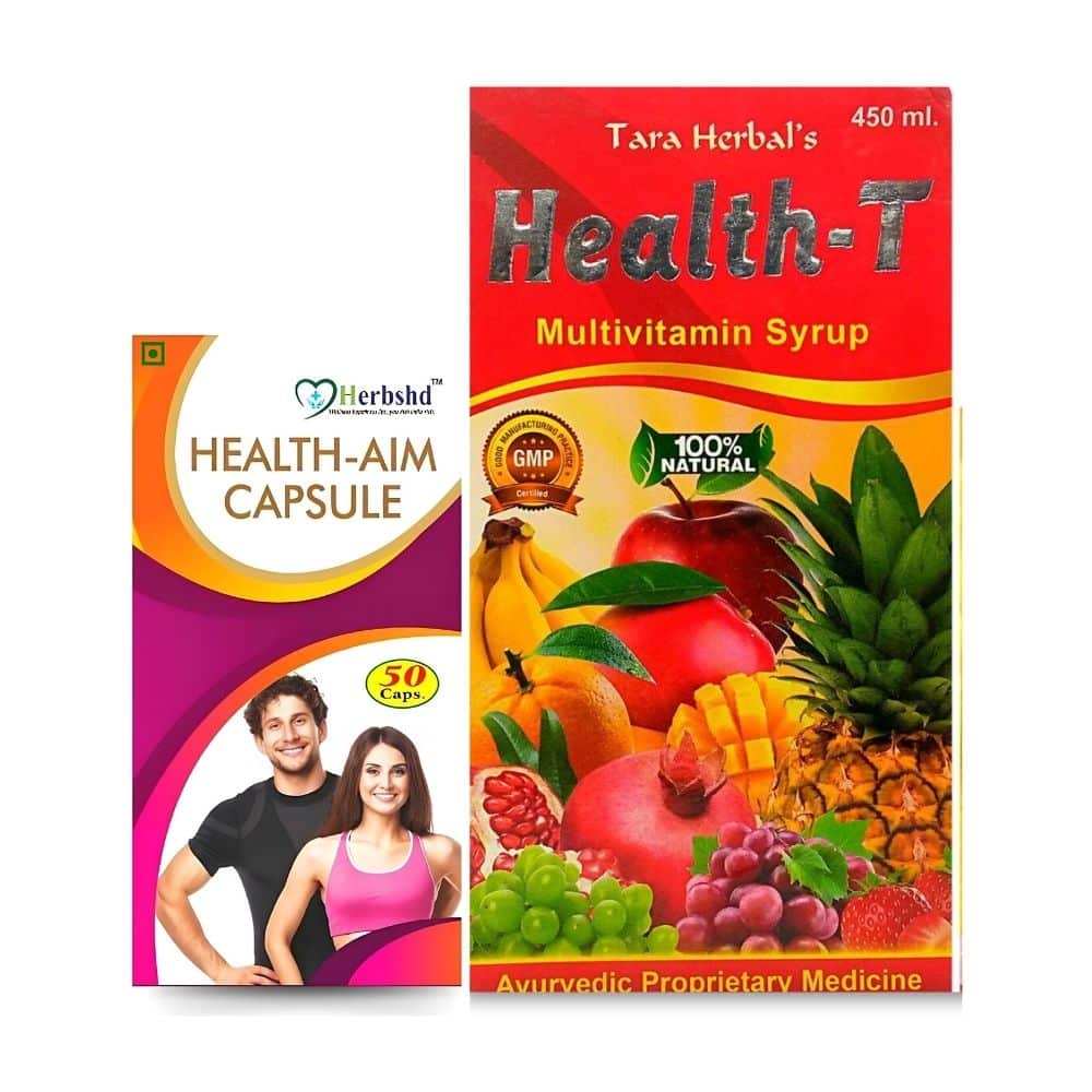 health-t health aim Health-T Multivitamin Syrup 450ml & Health Aim 50 Capsule