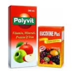 Ayurvedic Polyvit 300 ml Syrup and Eucovine Plus 30 Capsule for Vitamin