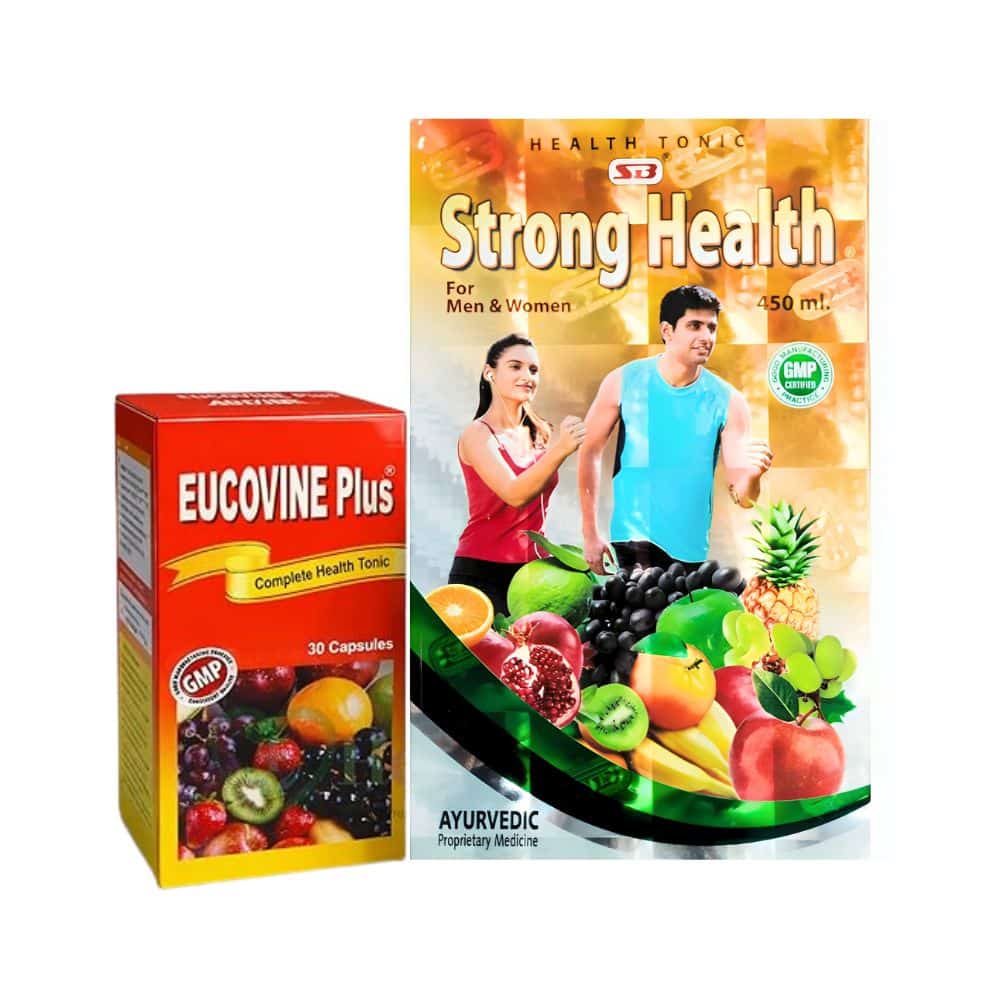 strong health tonic& eucovine Ayurvedic Strong Health 450ml Tonic & Eucovine Plus 30 Capsule